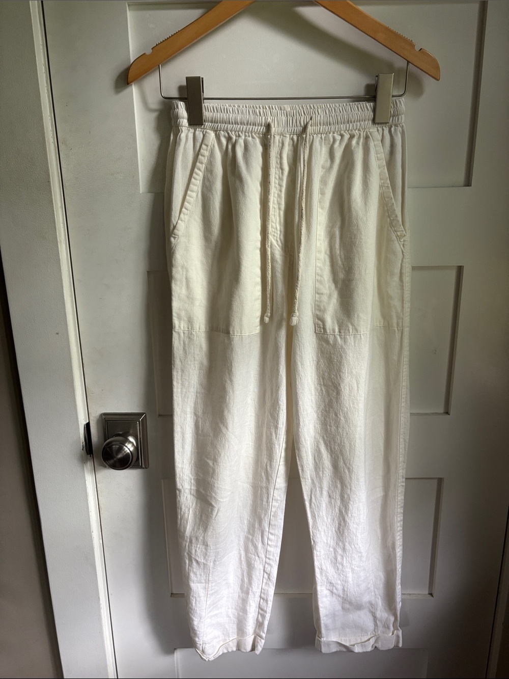 Emerson Fry Baja Drawstring Pant in  Ivory/White